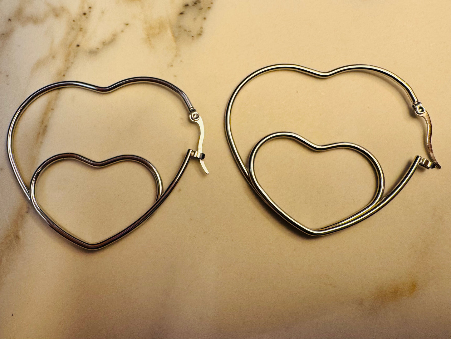 Oorbellen hart zilver