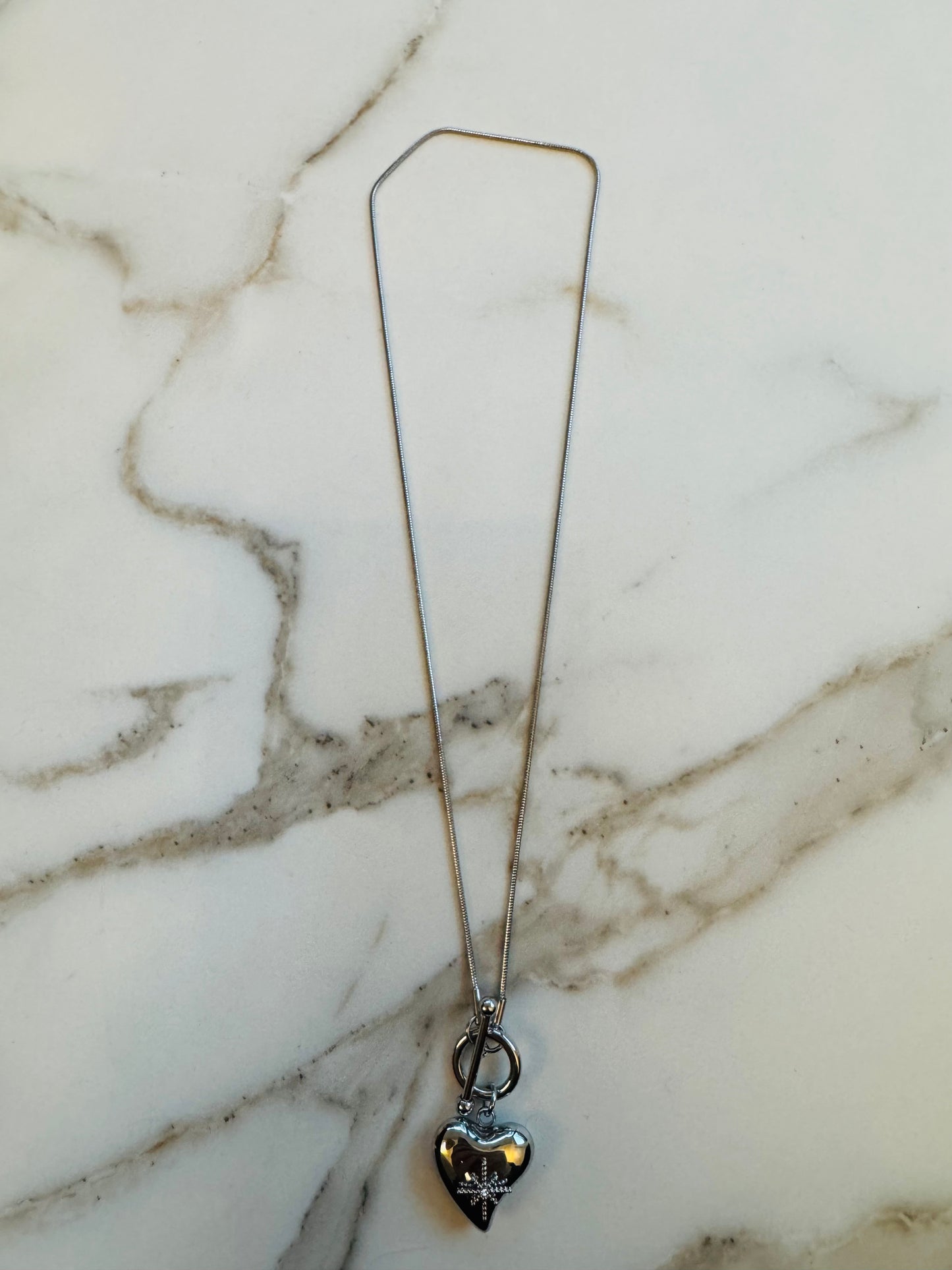 Halsketting hart zilver sluiting vooraan