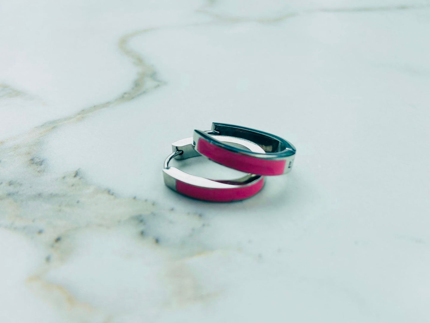 Oorbellen licht roze zilver