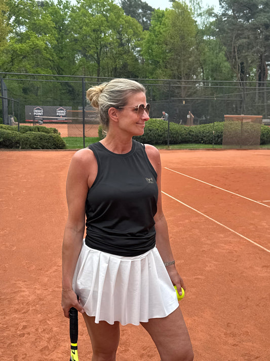 Tennistopje open zwart