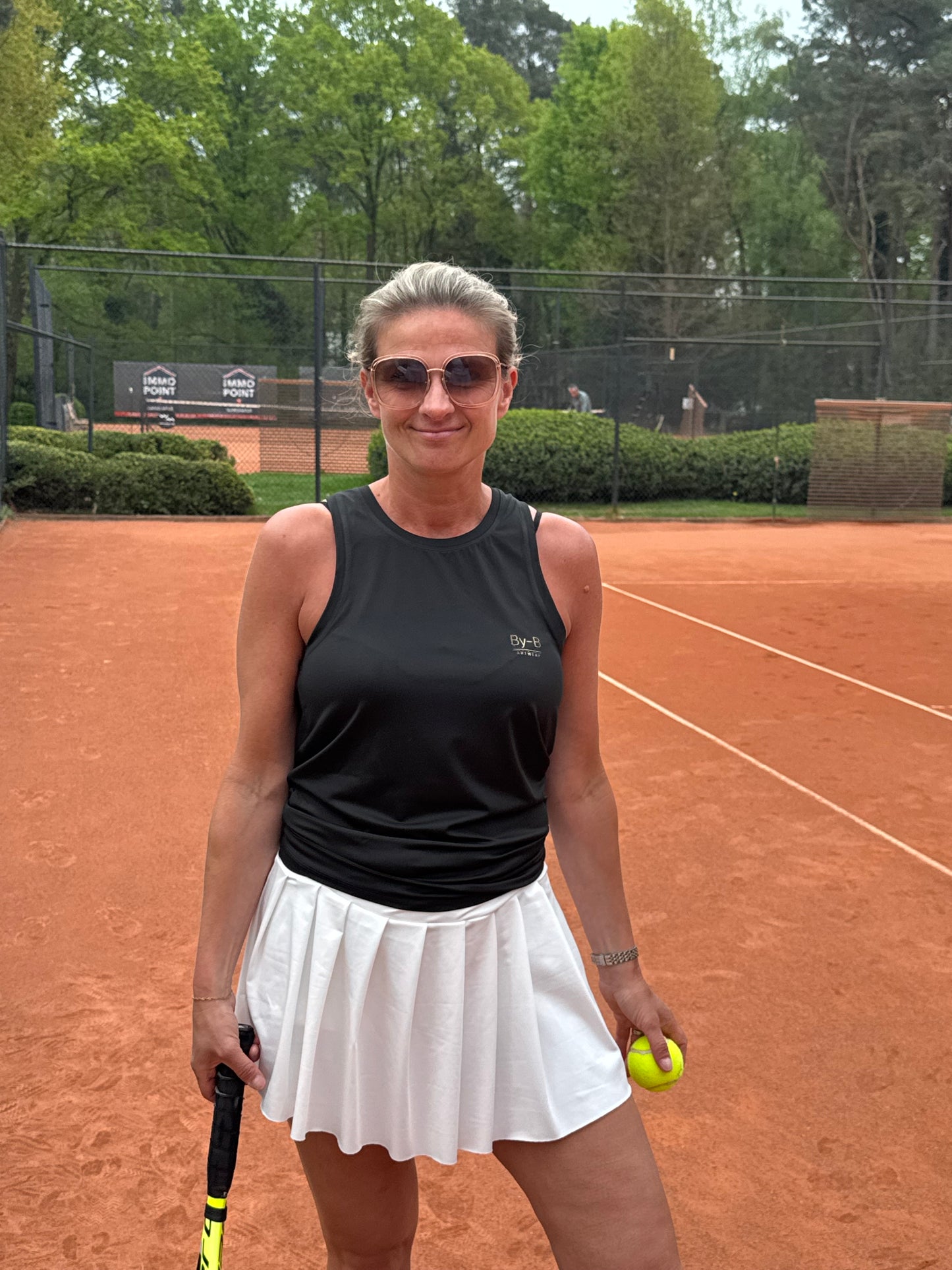 Tennistopje open zwart