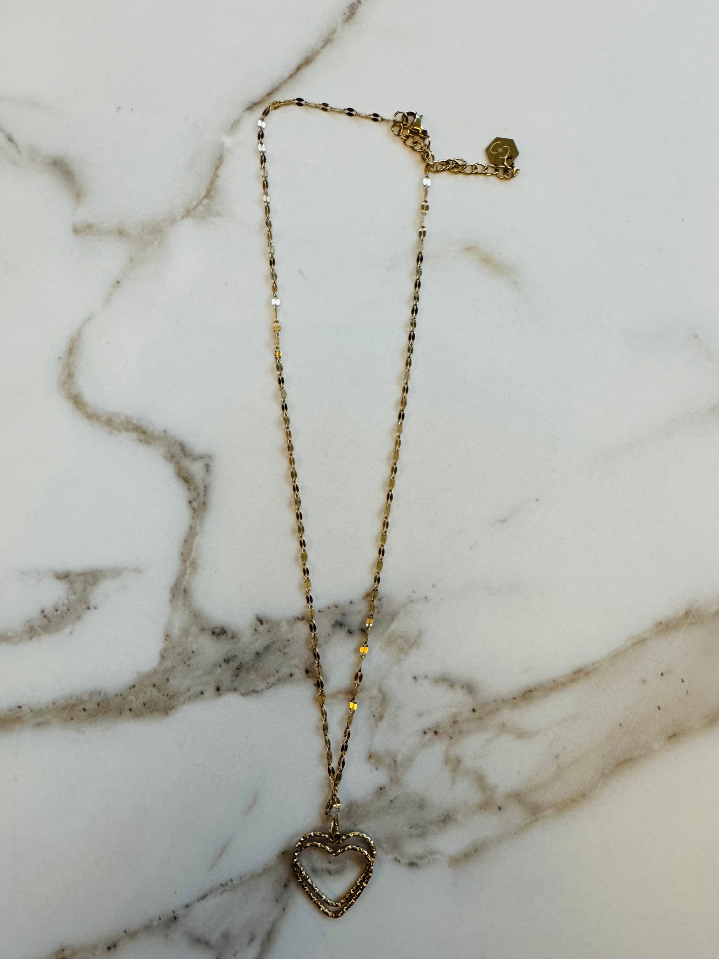 Halsketting Eliza dubbel hart