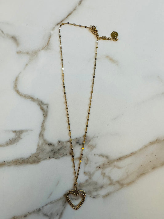 Halsketting Eliza dubbel hart