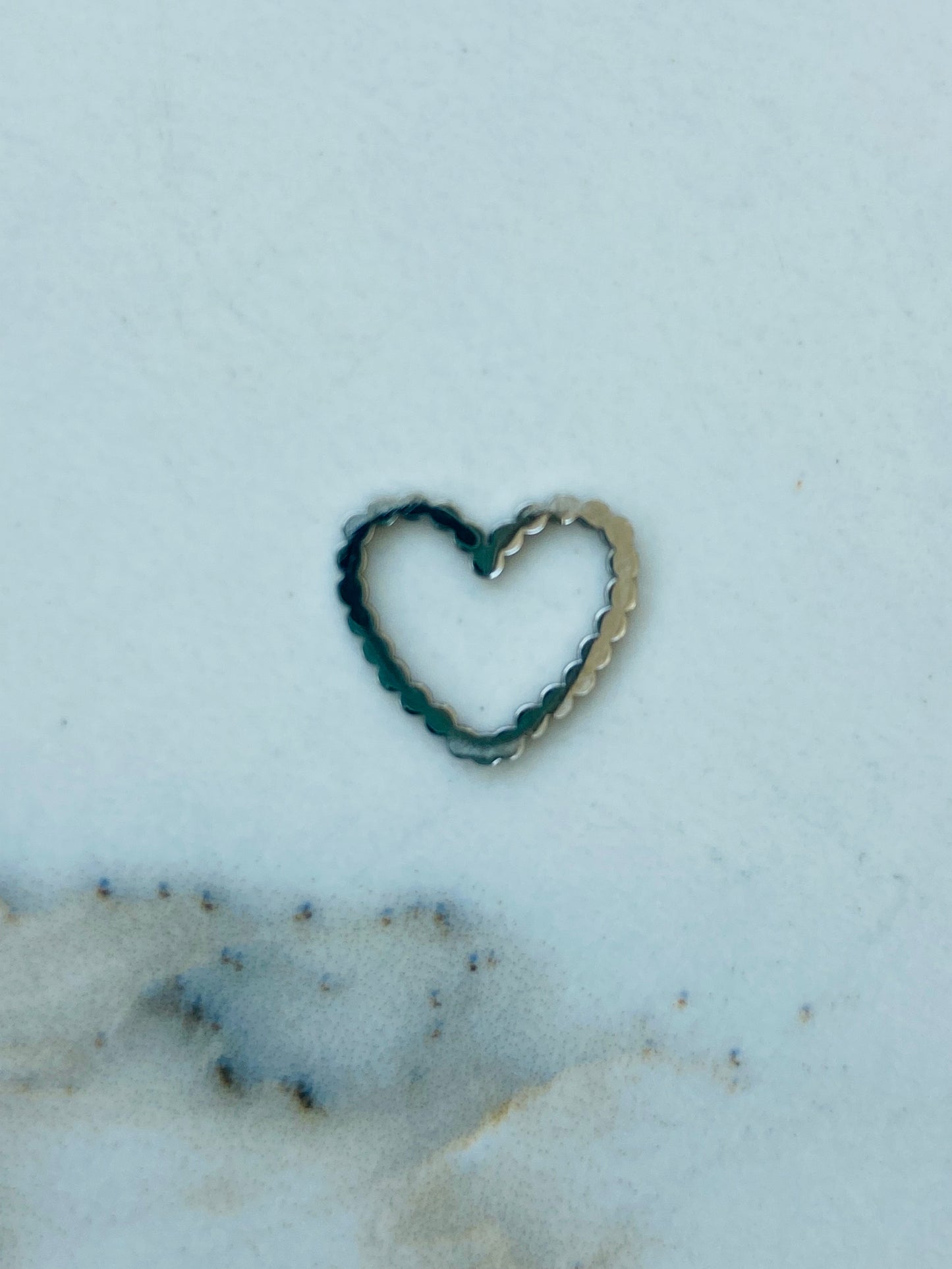 Bedel zilver tussenstuk hart