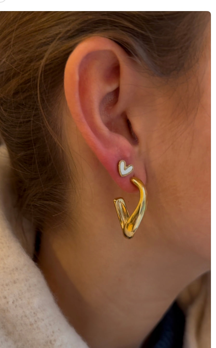 Oorbellen twisted goud