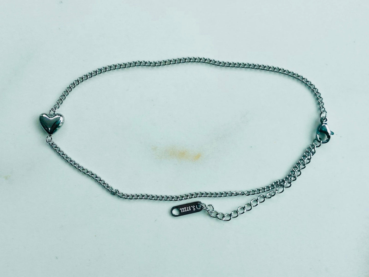 Enkelbandje zilver hartje