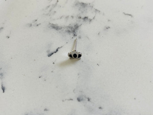 Oorbel kroon zwart zilver per stuk