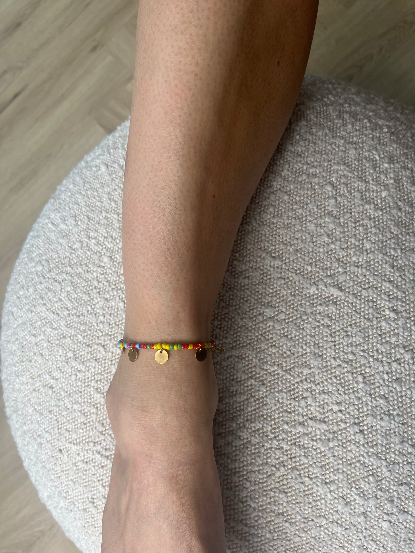 Enkelbandje enamel zilver multicolour