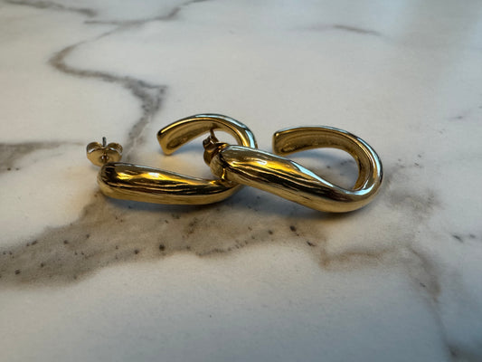 Oorbellen twisted goud