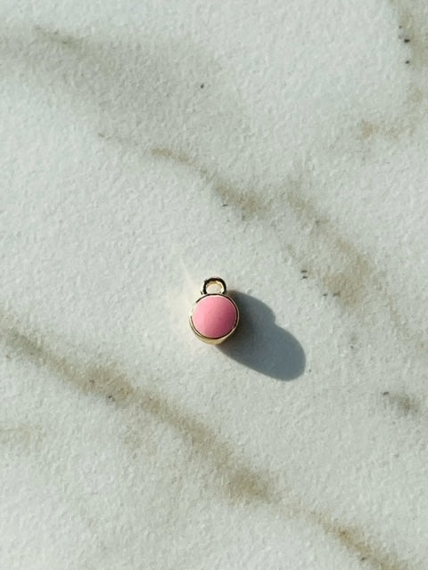 Bedel emaille rond licht roze