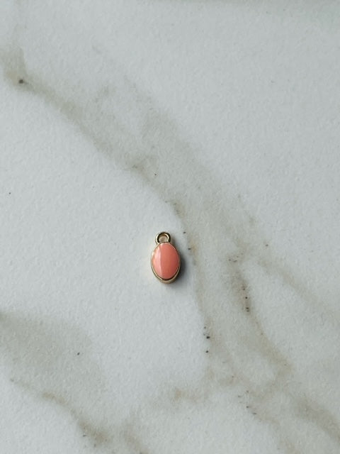 Bedel emaille ovaal donker perzik