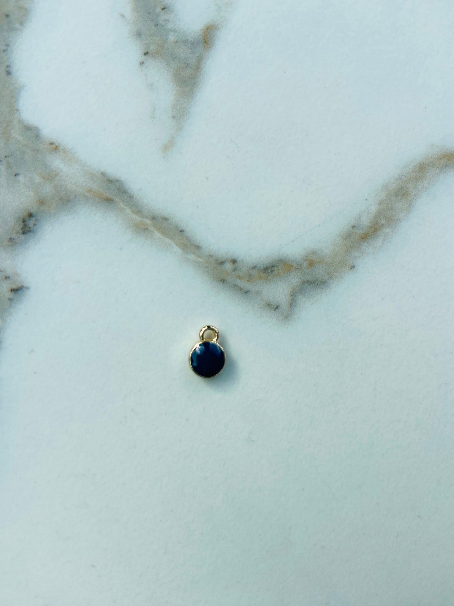 Bedel emaille rond donker blauw