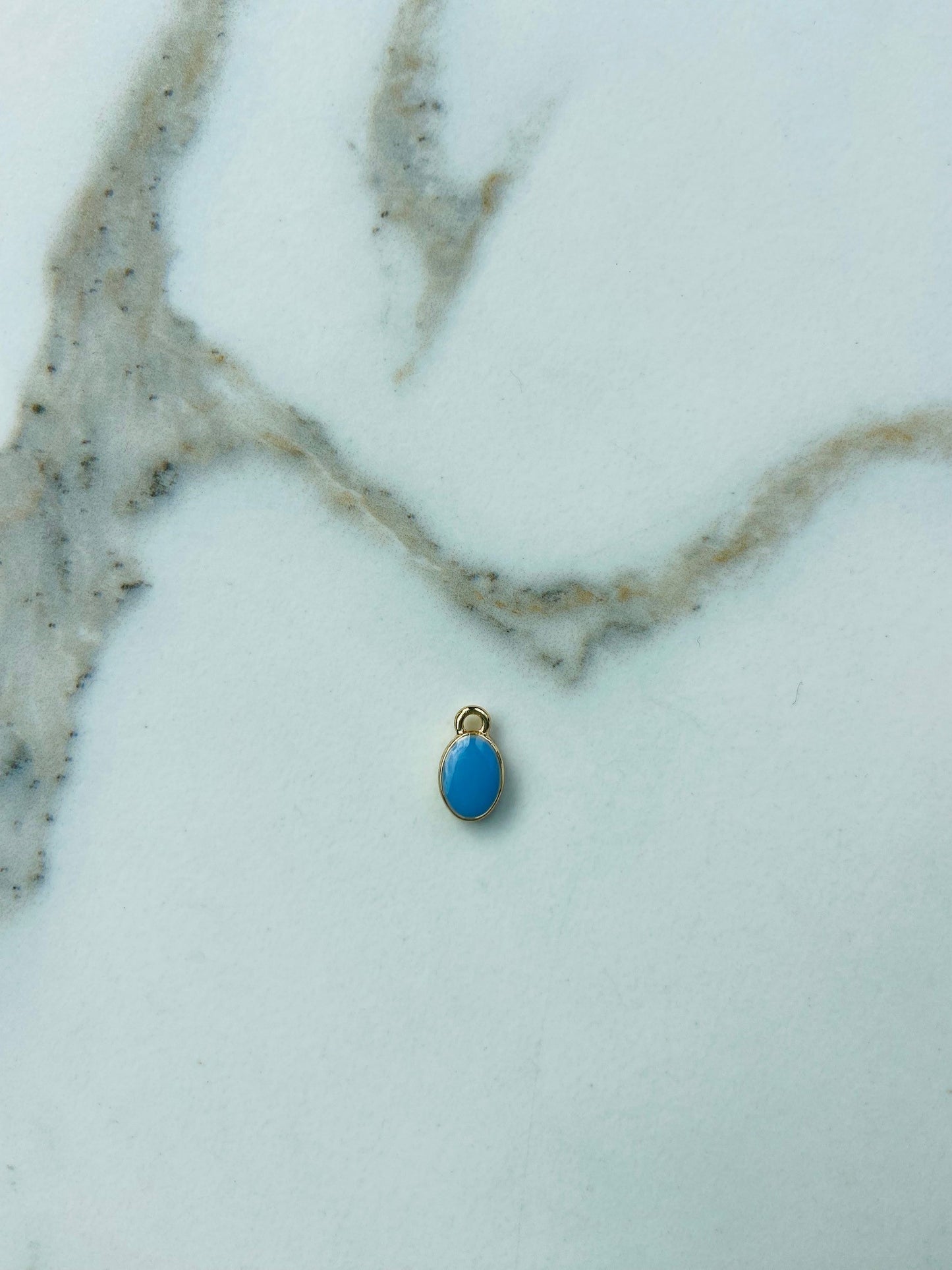 Bedel emaille ovaal jeans blauw