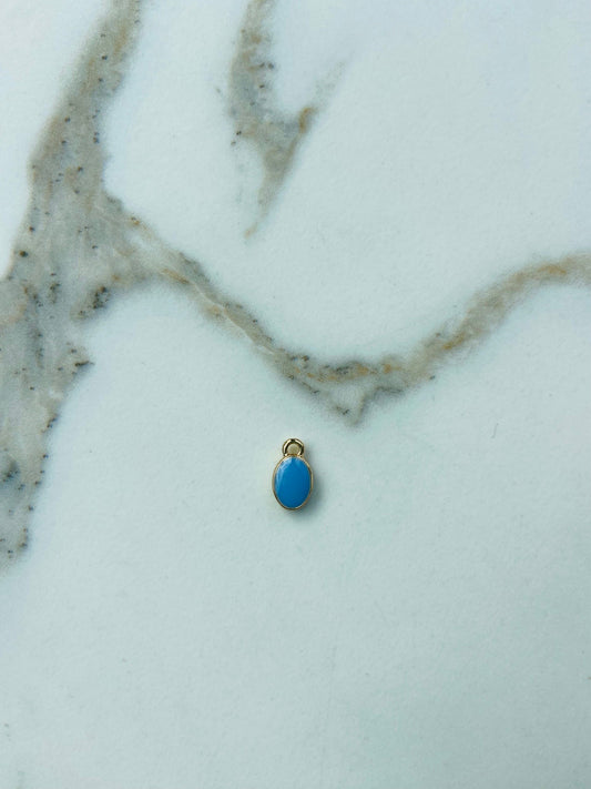 Bedel emaille ovaal jeans blauw